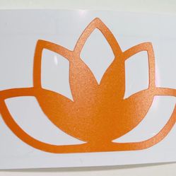Lotus Decal Sticker in Orange, 2”x1.5”, NEW!