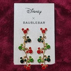Disney Baublebar Mickey Mouse Ornament Earrings New