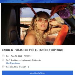 Karol G Viajando Por El Mundo Tropitour Sat Aug 15 2026