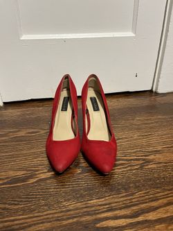 Red Suede Pumps