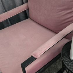 Pink And Black Velvet Chair 