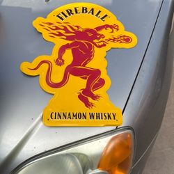 Metal Fireball Whiskey Sign