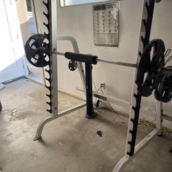 Weights With Squat Rack And Bar 