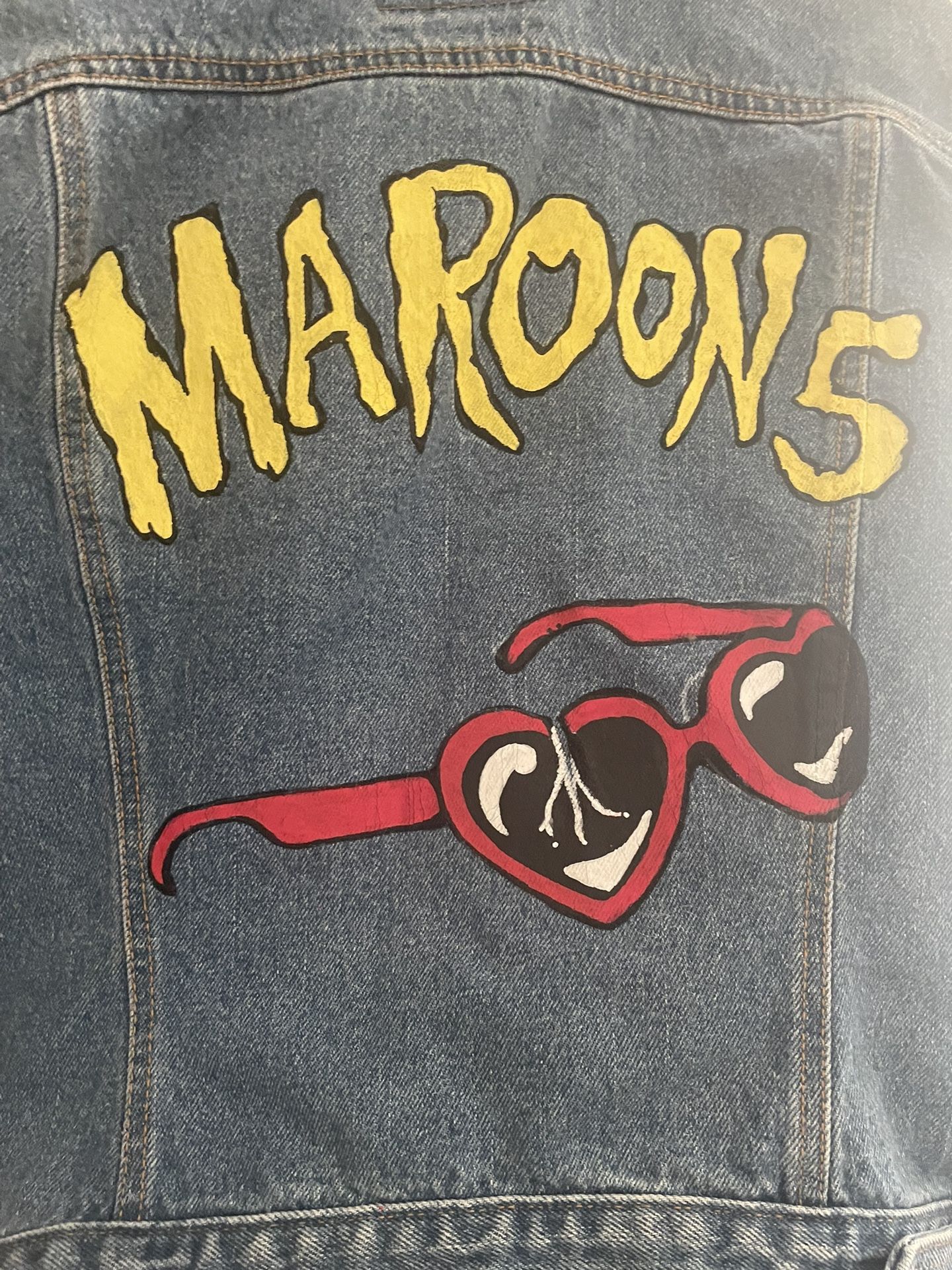 Levi Denim Jacket Customize Maroon 5 Hand-Painted