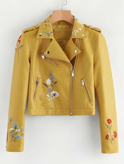 Yellow biker jacket
