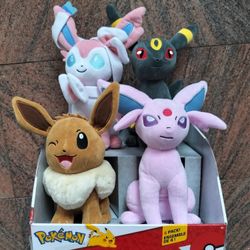 Pokemon Eevee Plush Collection 4-Pack Sylveon Umbreon Espeon Eevee 10” RARE