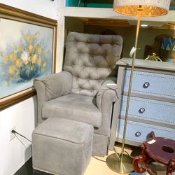 Gray Comfy Nursery Chair