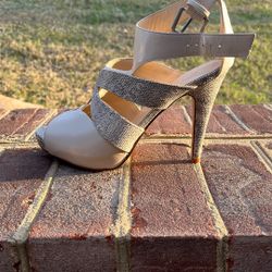 Nine West Beige Open Toe Heels