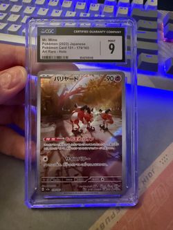 CGC 9 Mr. Mime Japanese Pokémon Card 151 179/165 Art Rare Holo