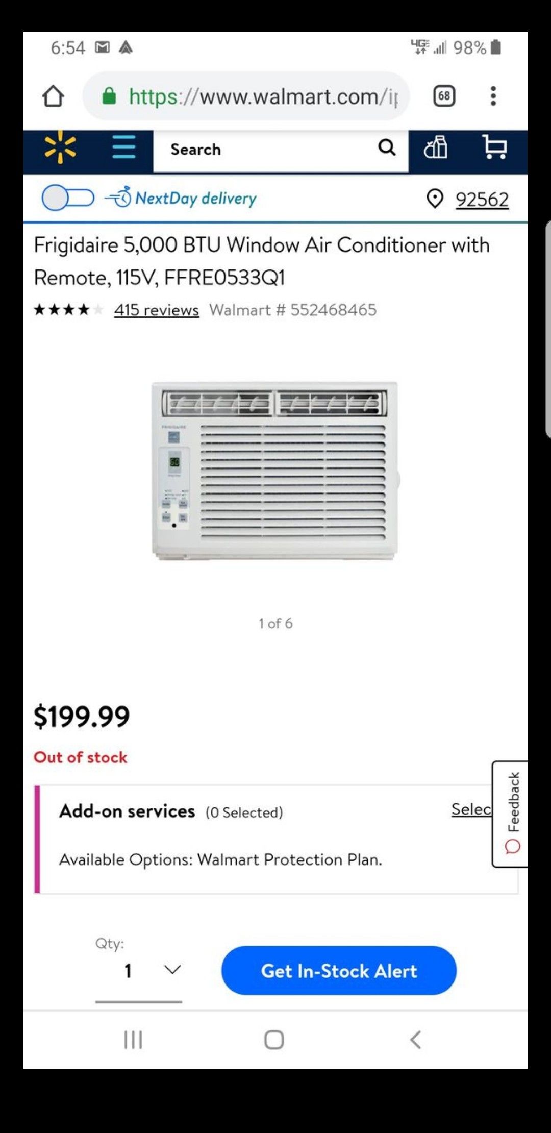 Frigidaire window AC Unit model FFRE0533Q1. 5000BTU