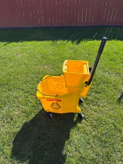 Yellow Commercial Mop Bucket with Wringer