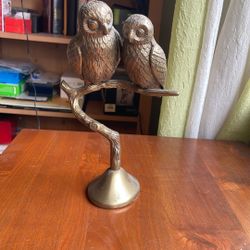 Vintage Brass Owls Figurine