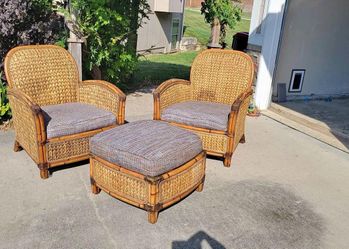 Trader Vic's Club Chairs and Ottoman