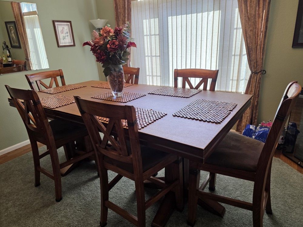 Counter Height Dining Room Table With 6 Chairs
