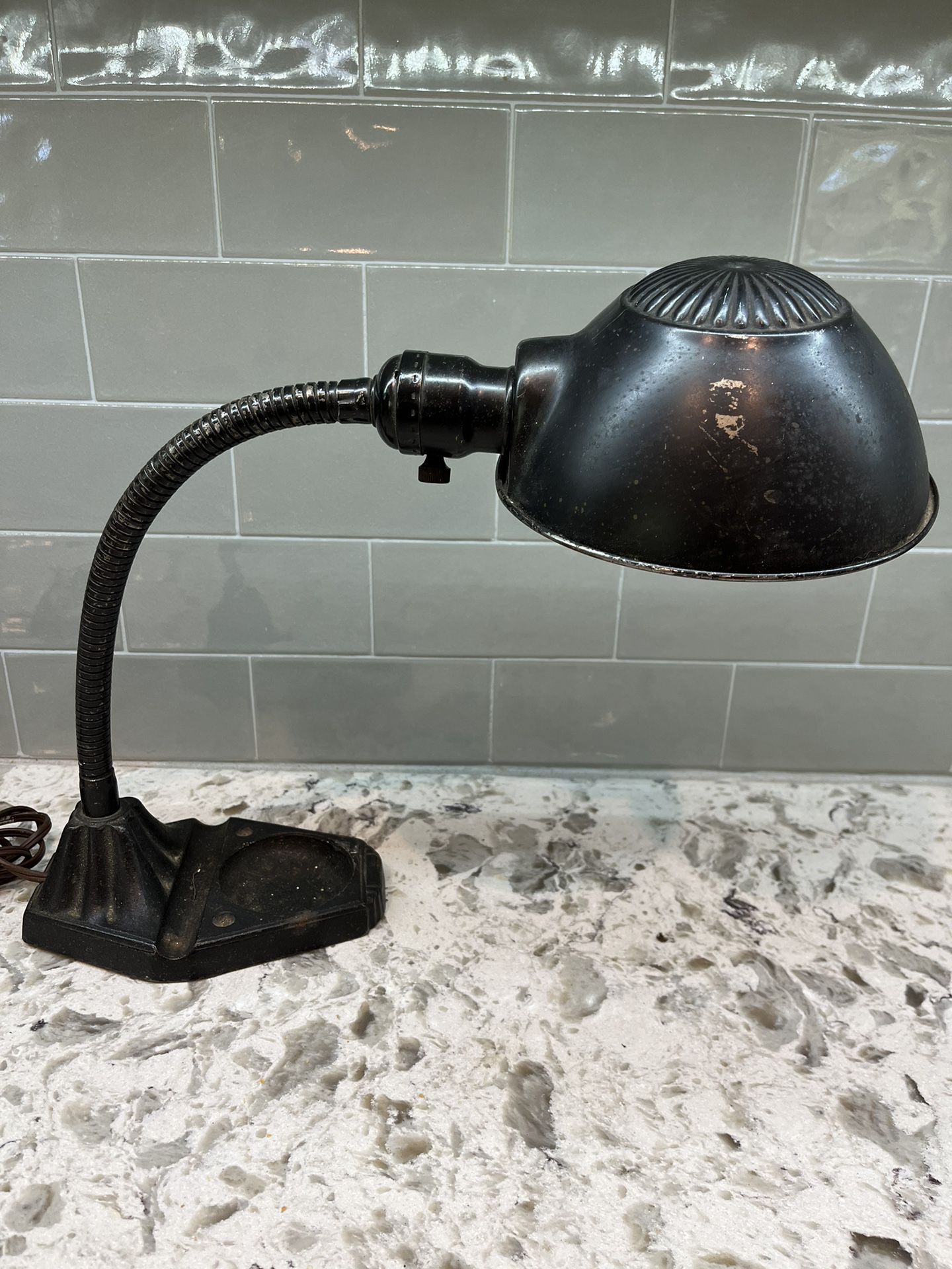 Antique Goose Neck Iron Lamp