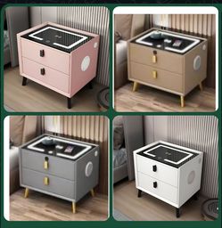smart nightstand with speaker and wireless charger