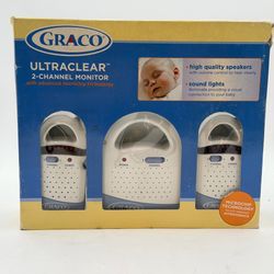 NEW Graco UltraClear Multi-Channel Baby Monitor Sound & Lights Phone Technology