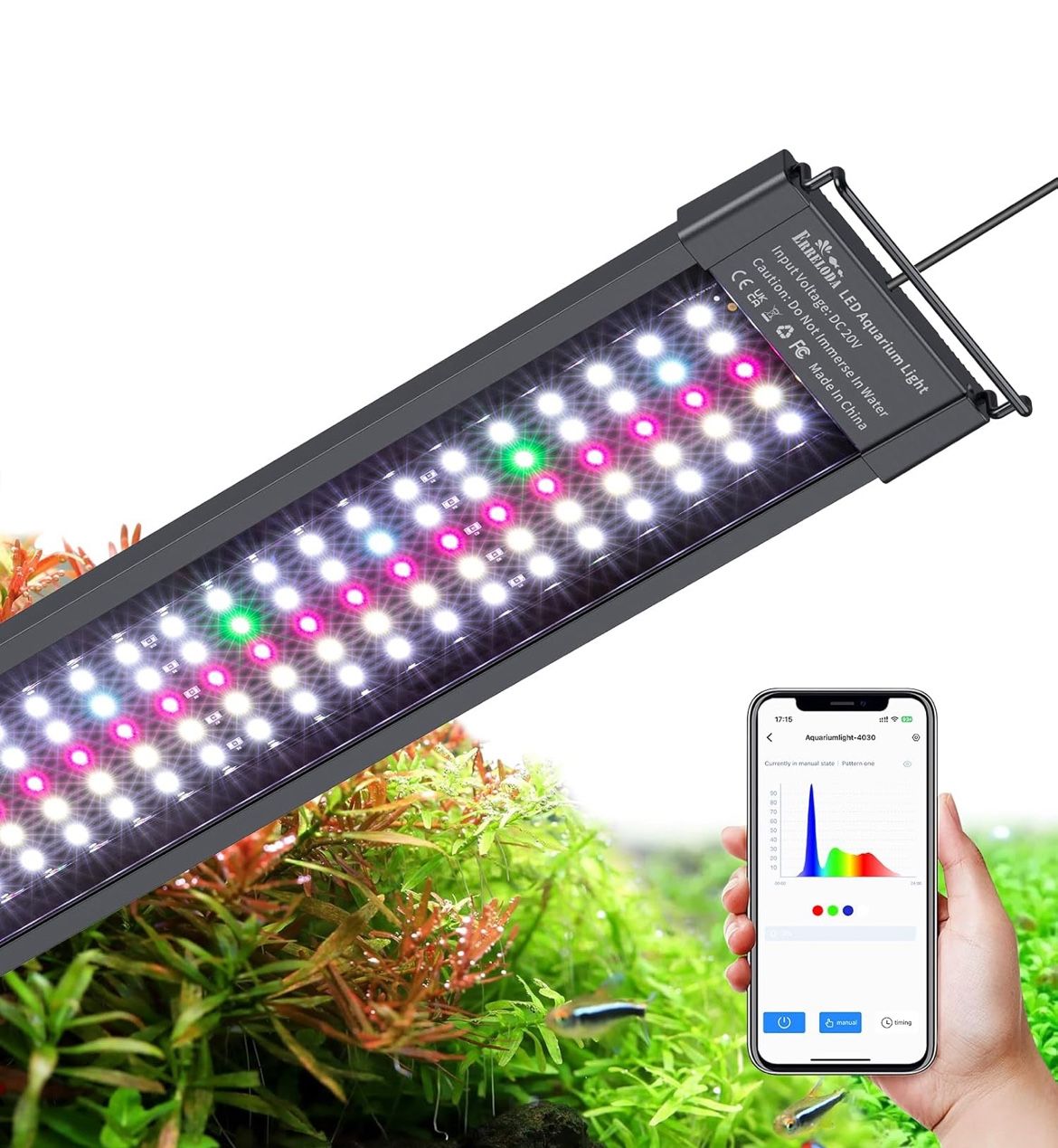*NEW* Bluetooth LED Aquarium Light with APP Control, 3 Modes for 12-18 Inch Light with Full Spectrum