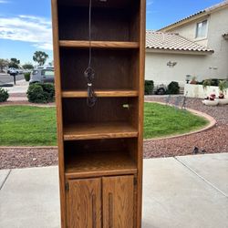 Oka Wood shelf with lights: 72”tall*32”wide*16.5”deep