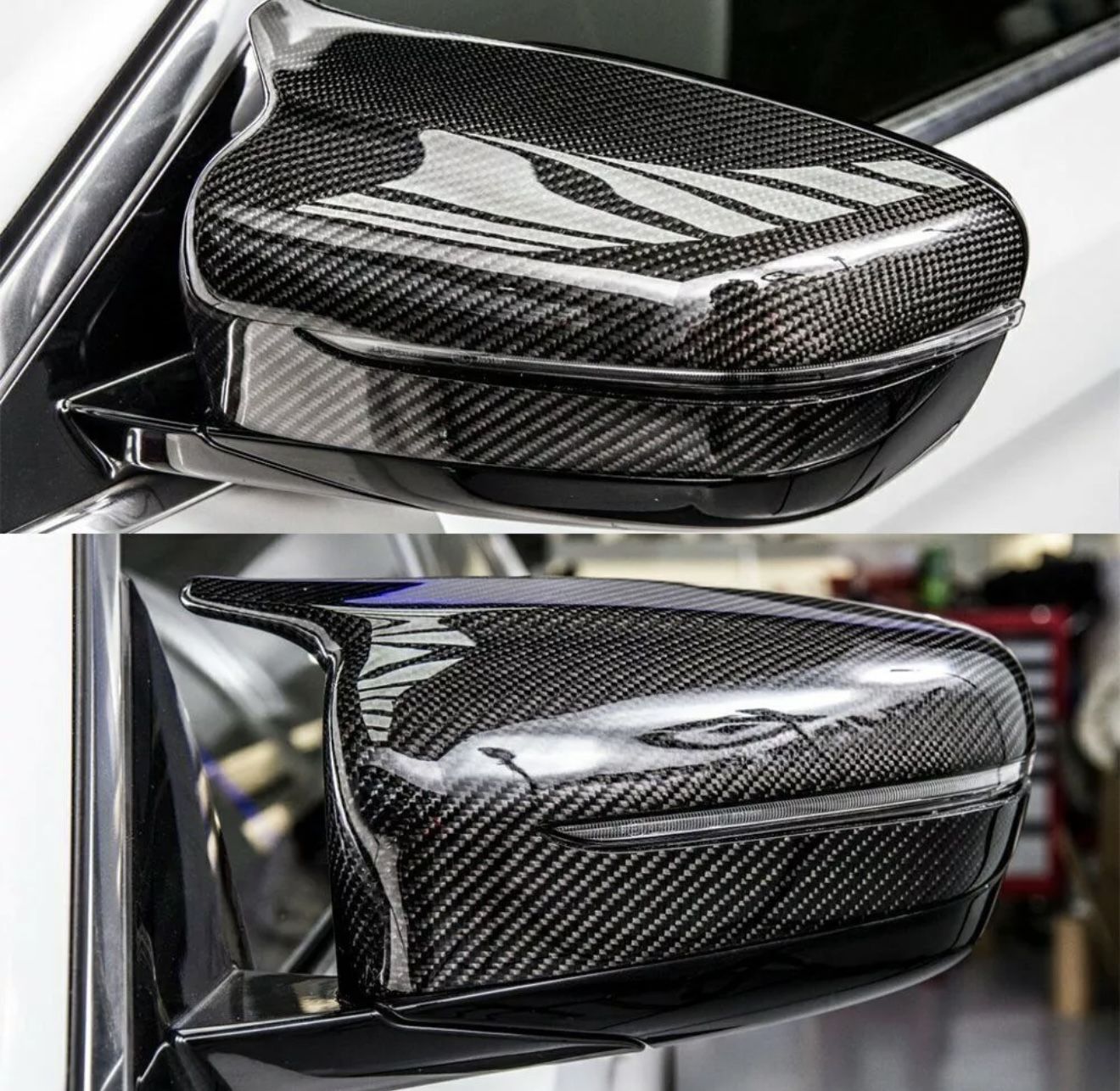 2X Real Carbon Fiber Side Mirror Cover Cap For BMW G15 G20 G21 G22 G30 2019-2021