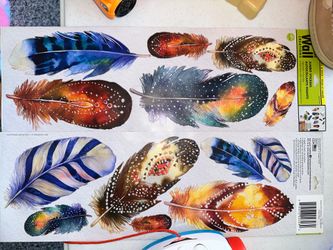 Feather wall decals