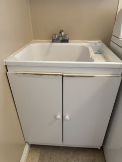Laundry / Utility Sink With Cabinet And Faucet