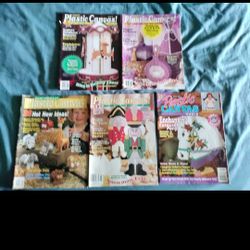 Lot Of 41 Vintage Plastic Canvas Pattern Magazines 