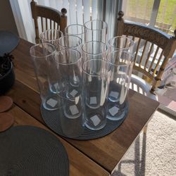 11 Glass Cylinder Vases