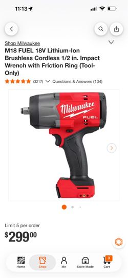 Milwaukee m18 fuel 1/2 high torque impact wrench new