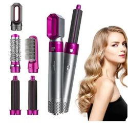 5 In 1 Hot Air Comb Aluminum Alloy Hair Straightener Automatic Perm Curling Iron