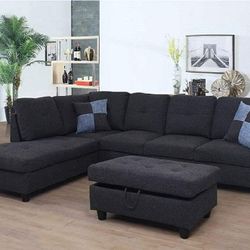 Sectional and ottoman