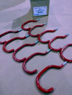 Storage hooks for bicycles & organizing w/ vinyl coating