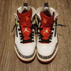 Nike Air Jordan Spizike Poison Green, Black Cement White Reds