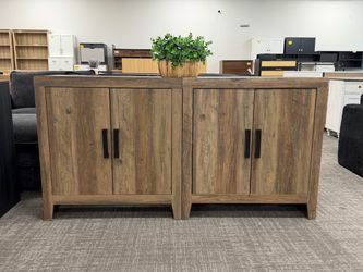Set of 2✨Buffet Cabinet with Storage, 62" Large Sideboard, Kitchen Cabinet with Door and Adjustable Shelf, Modern Farmhouse Wood Console Table for Kit