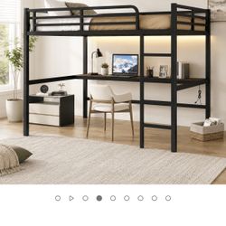 Queen Loft Bed + Queen Mattress