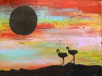 Flamingos By Ingrid H