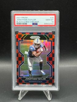 2021 Panini Prizm Black & Red Checker Prizm #25 Jonathan Taylor PSA GEM MT 10 (Case Hit)