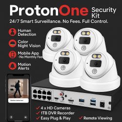 Buy Now! Recorder 8 Channels, 4 Cams Motion Two-Way Audio 6MP, 1TB Hard Drive