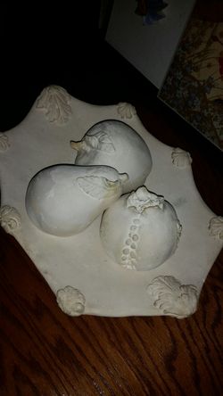 Vintage statuary fruit & bowl