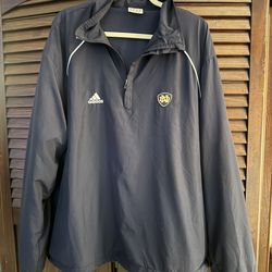 Adidas Climalite Notre Dame Embroidered Polyester Pullover Jacket Mens Sz XL