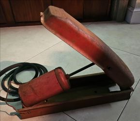 Vintage Antique Red Bicycle Foot Tire Pump
