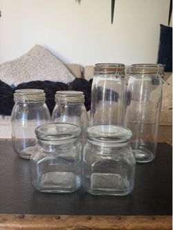 Glass jars with rubber seals assorted sizes