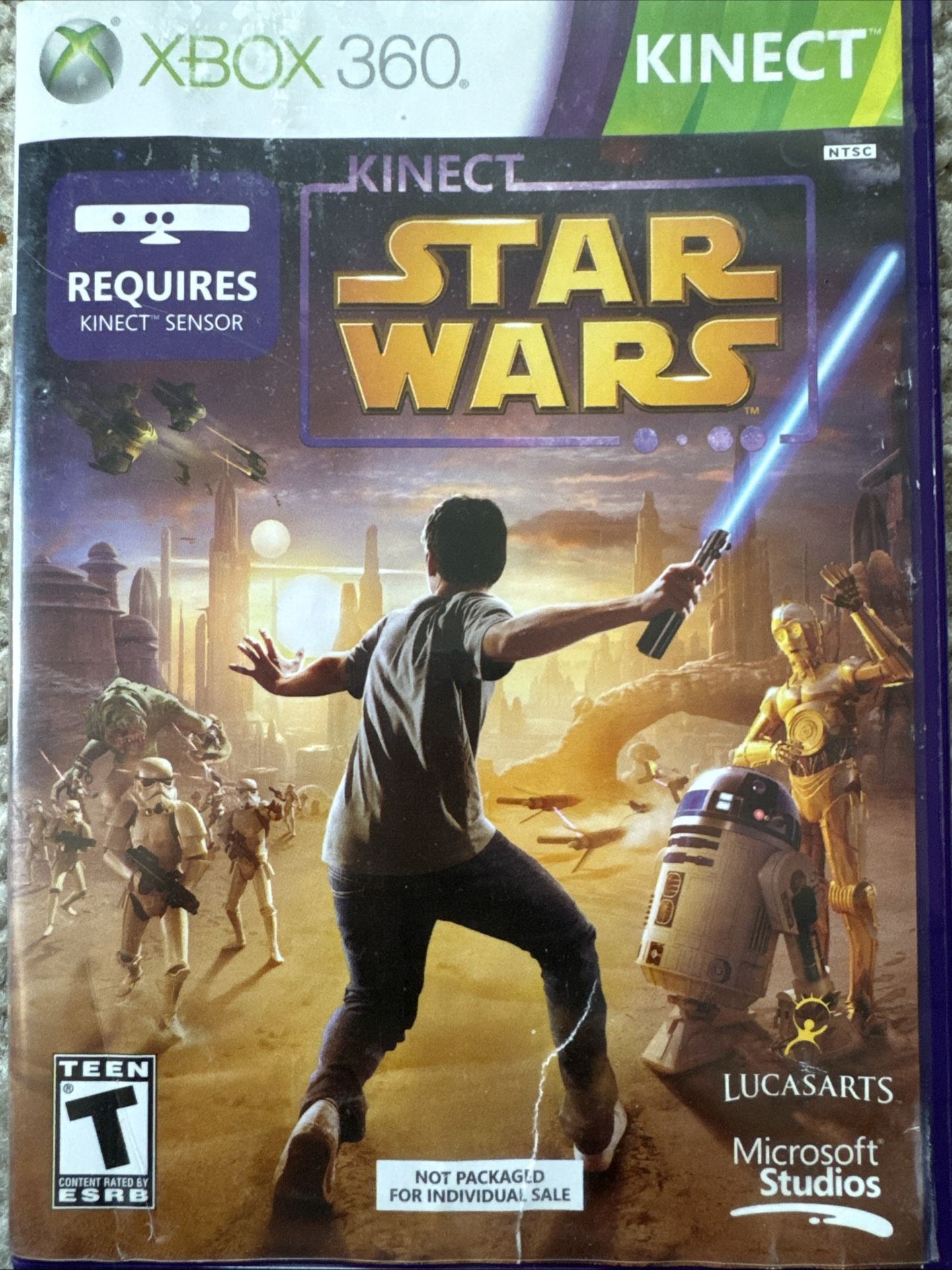 Kinect Star Wars Microsoft Xbox 360 Video Game, with Extra Free Game Demos