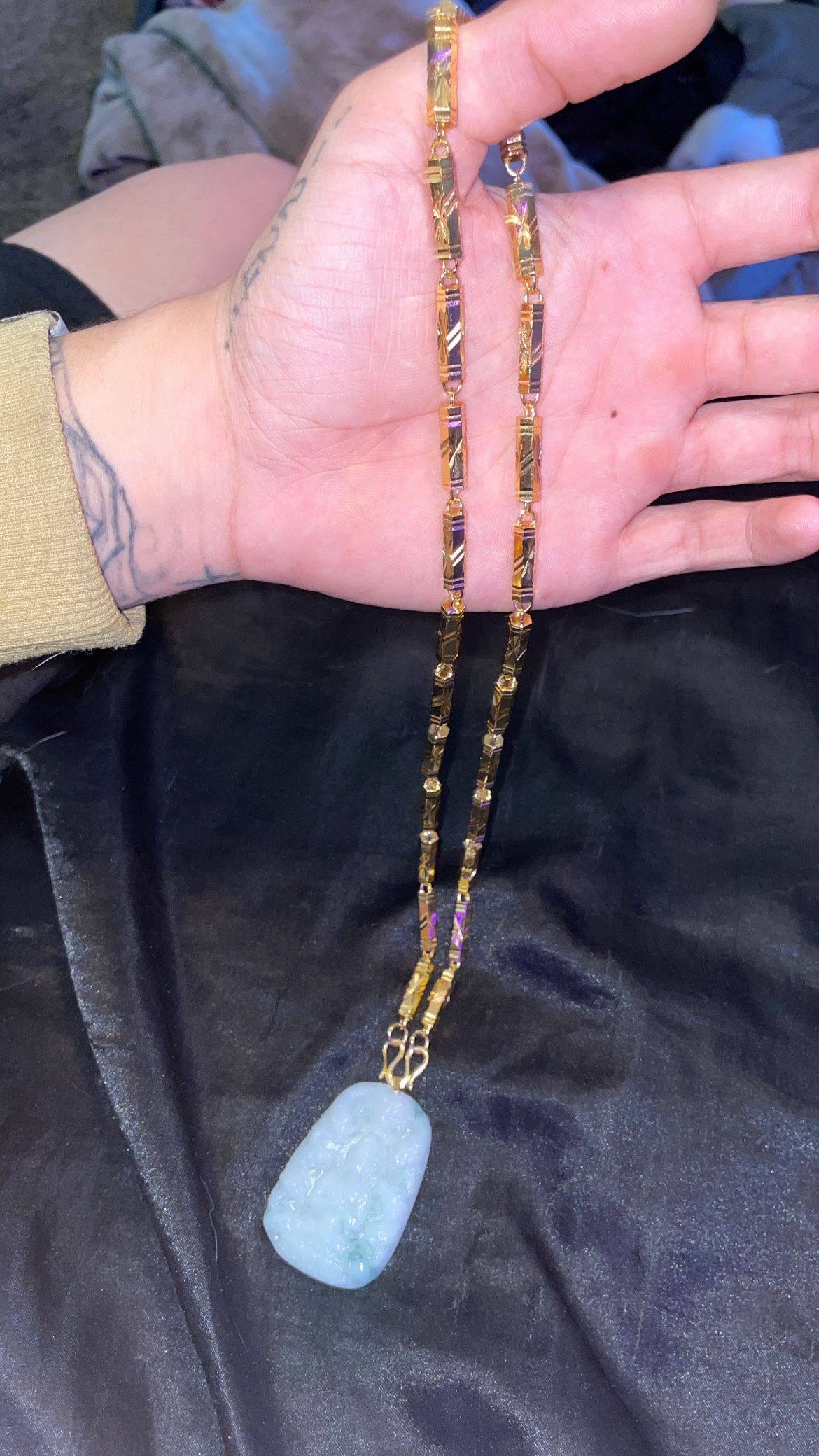 Jade Buddha 14k Solid Gold Chain