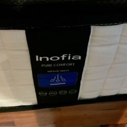 Twin Size Bed  Mattress And Wood Frame .