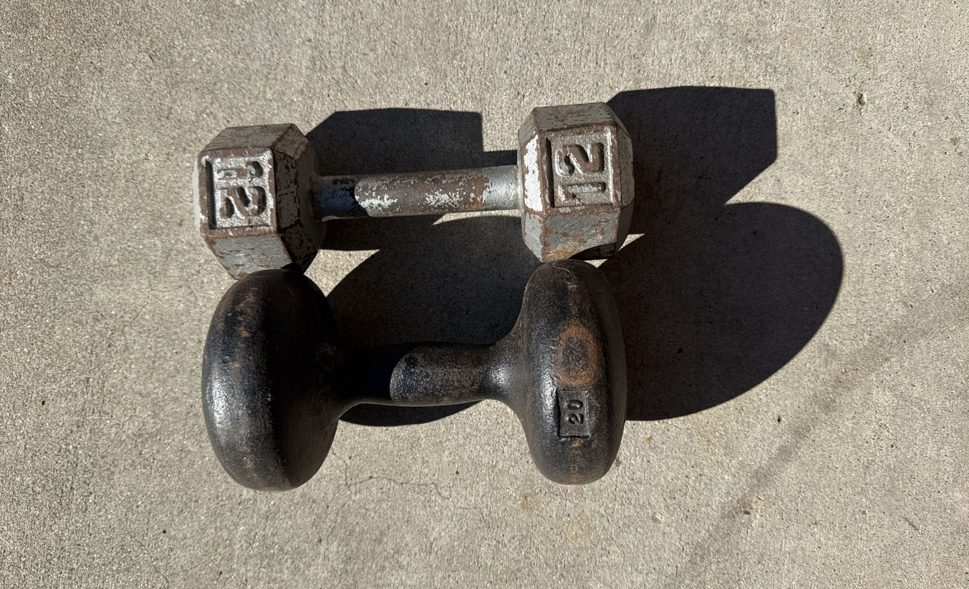 Dumbbells 20 Pounds And A 12 Pound