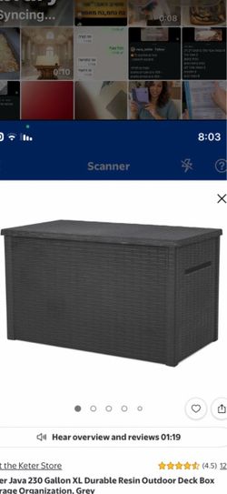 Keter Java 230 Gallon Outdoor Deck Box Grey