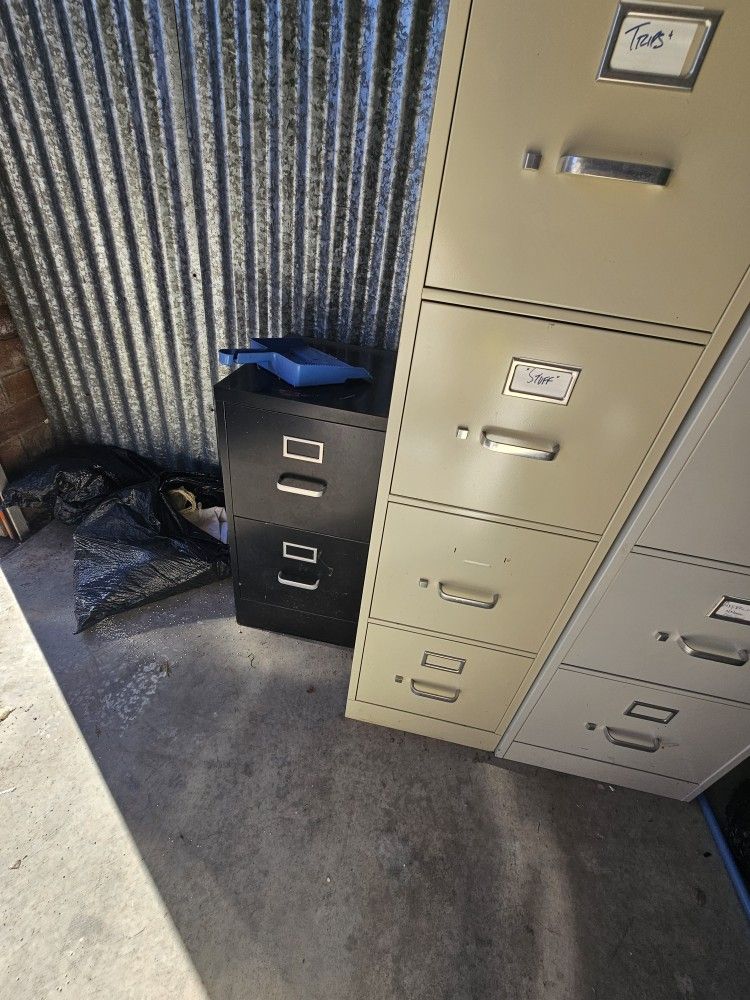 Small, black, letter-size file cabinet