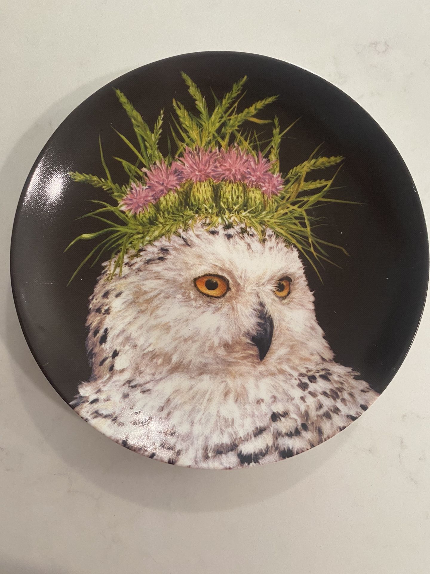 Vicki Sawyer Snowy Owl / Owl Queen Bone China by PPD - 7” Plate