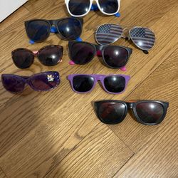 Mixed Kids Sunglasses Lot - White, Black, Purple, Blue